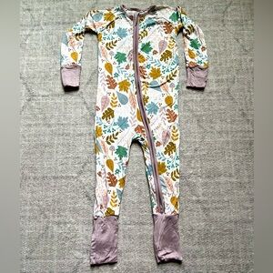 Little Sleepies Fall Leaves Mauve Bamboo Zippy Pajamas (12-18 months)